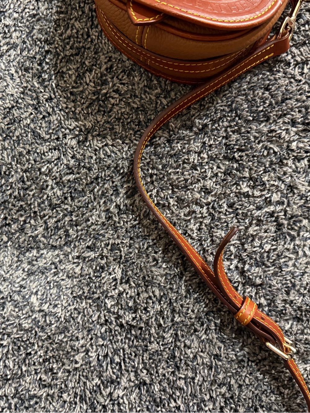 Dooney & Bourke Chestnut Brown Leather Saddle Crossbody - Picture 4 of 6